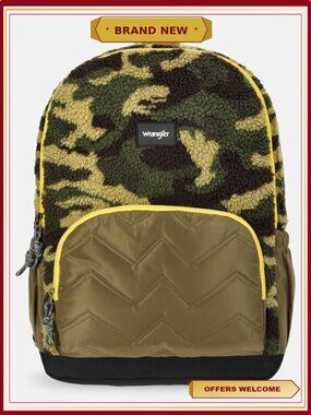 Wrangler Plush Camo 17" Unisex Backpack Laptop Sleeve